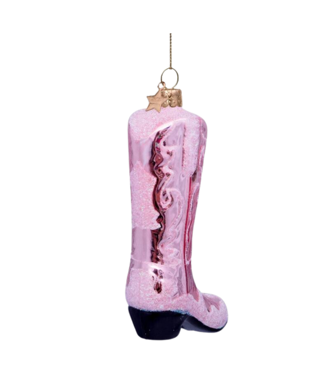 Vondels Ornament glass skin pink cowboy boot H12cm