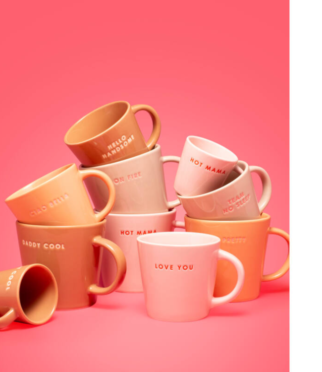 Vondels Mok Tea cup ceramic TOO PRETTY orange 350ml orange