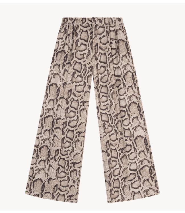 Alix The Label Broek ladies woven snake twill pants Camel