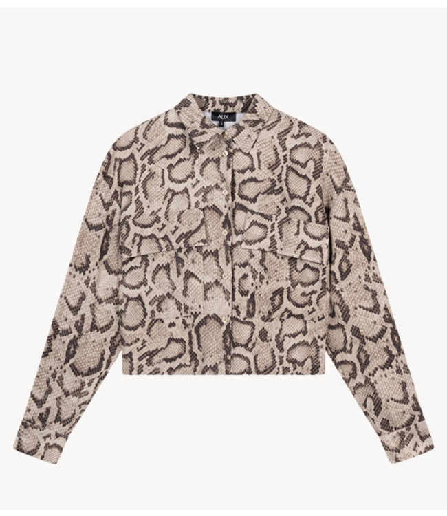 Alix The Label Blouse ladies woven snake twill blouse Camel