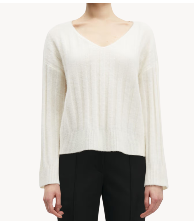 Samsøe Samsøe Trui Sanor v-neck clear cream