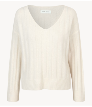 Samsøe Samsøe Trui Sanor v-neck clear cream