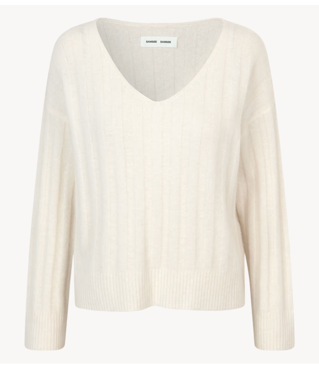 Samsøe Samsøe Trui Sanor v-neck clear cream