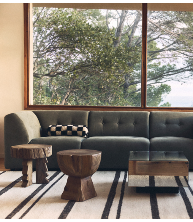 HKLIVING Vloerkleed Striped woolen kelim cream  (200x300cm)