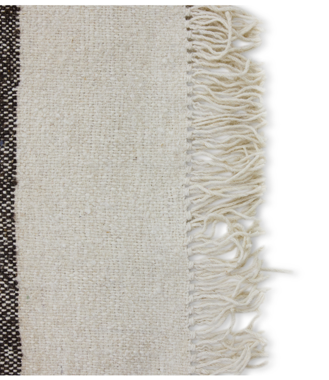 HKLIVING Vloerkleed Striped woolen kelim cream  (200x300cm)