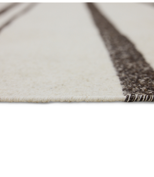 HKLIVING Vloerkleed Striped woolen kelim cream  (200x300cm)
