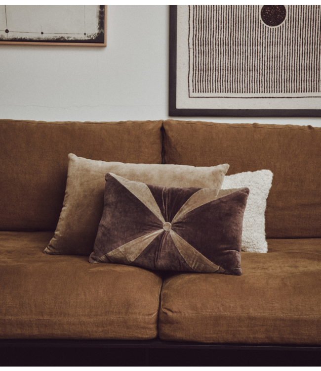 HKLIVING Kussen Velvet cushion army green  (60x40cm)