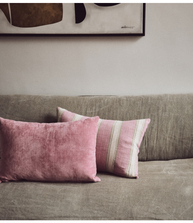 HKLIVING Kussen Woven striped cushion blush  (60x40cm)
