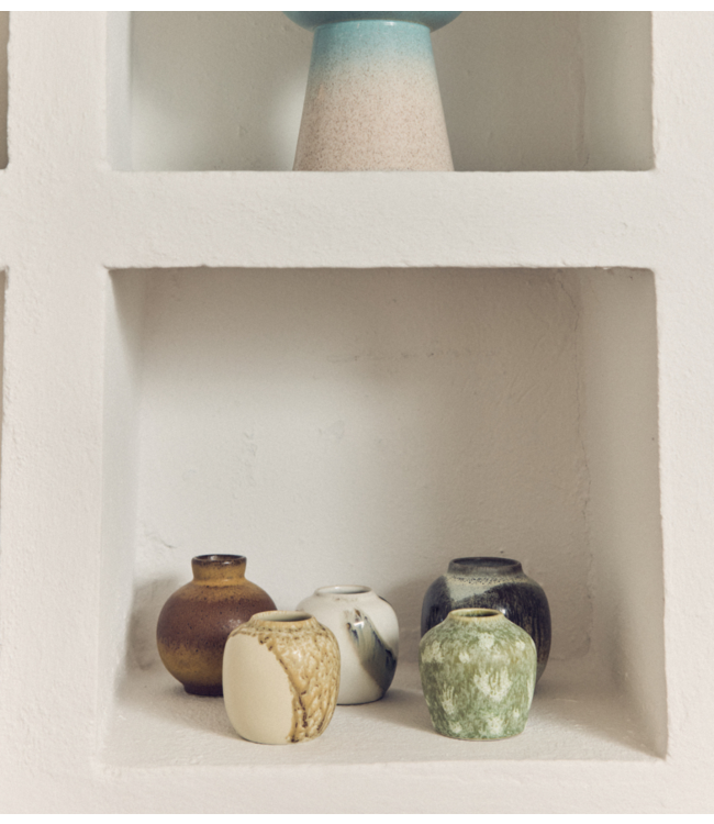 HKLIVING Vazen 70s ceramics: small vases, pursuit (set of 5)