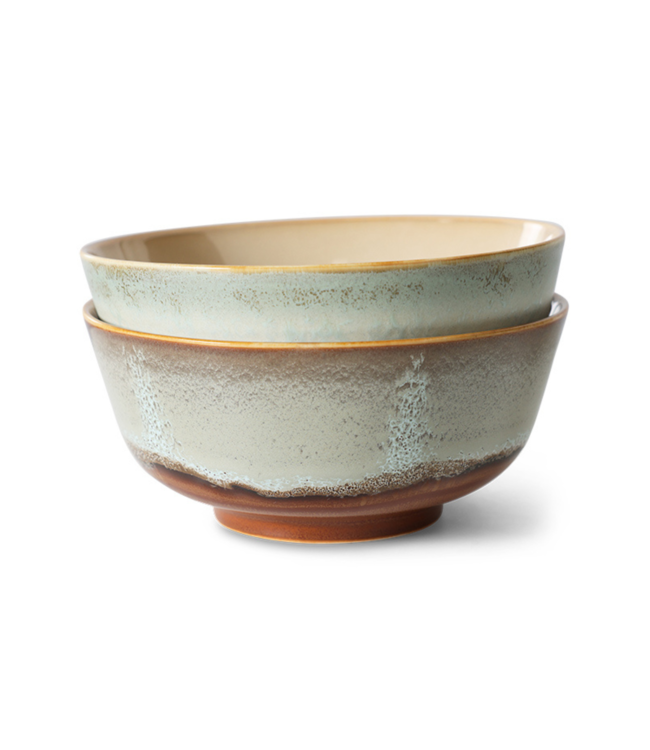 HKLIVING Kom 70s ceramics: ramen bowl,  verge (set of 2)