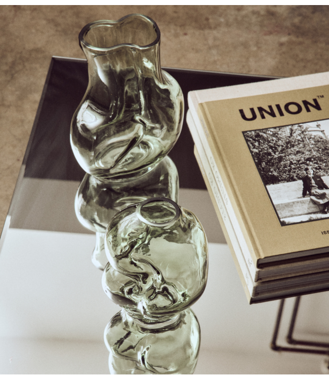 HKLIVING Vaas Gleam glass small vase, olive