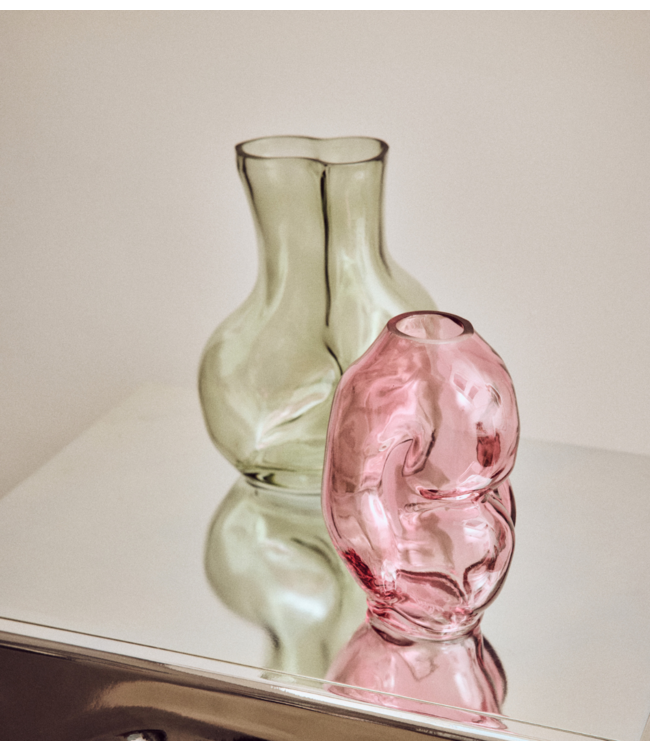 HKLIVING Vaas Gleam glass small vase, rose