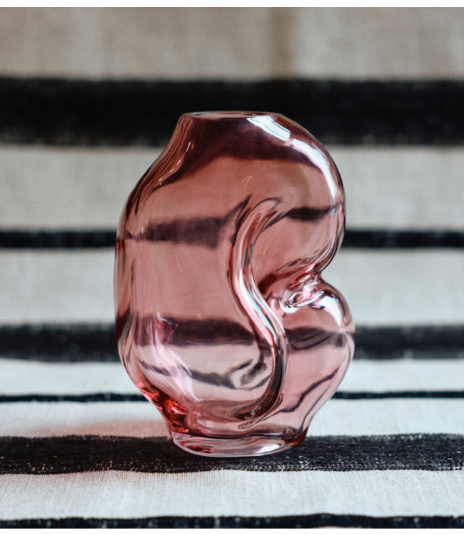 HKLIVING Vaas Gleam glass small vase, rose