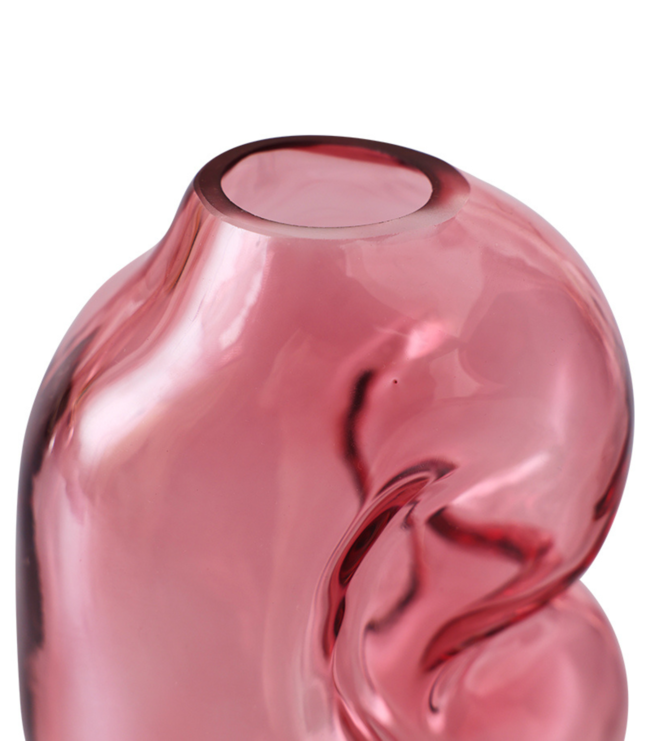 HKLIVING Vaas Gleam glass small vase, rose