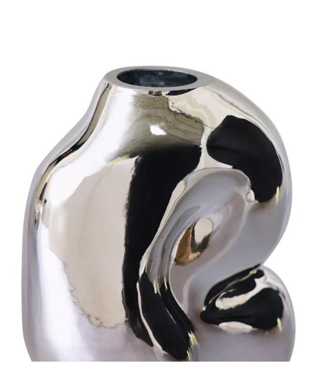 HKLIVING Vaas Gleam glass small vase, chrome