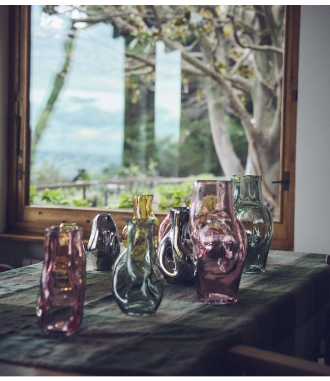 HKLIVING Vaas Gleam glass vase, chrome