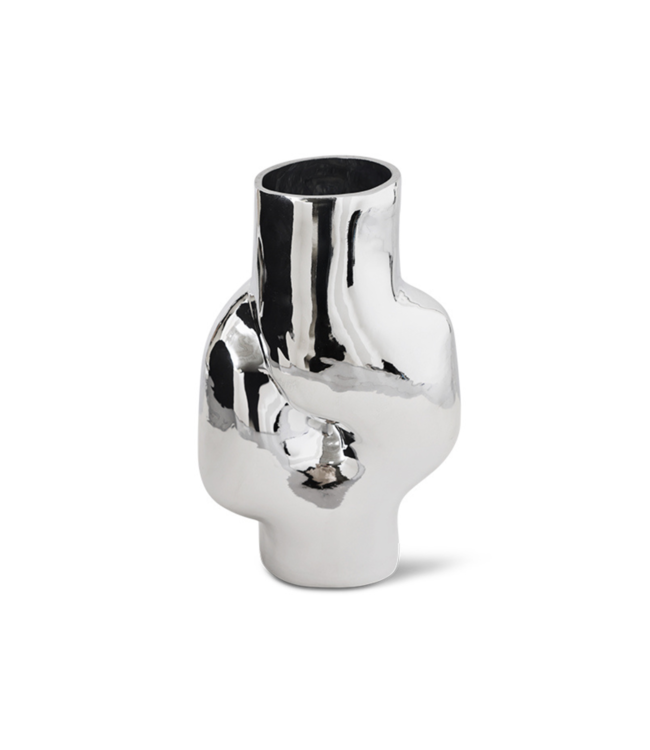 HKLIVING Vaas Gleam glass high vase, chrome