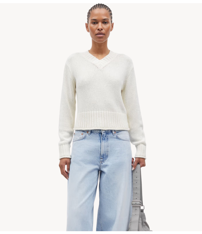 Samsøe Samsøe Trui SALOU V-NECK 15178 EGRET