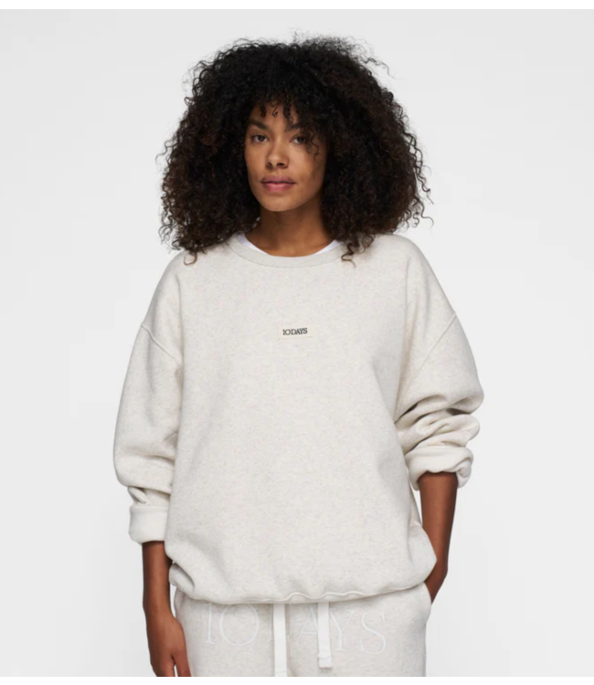 10DAYS Trui The clean statement sweater soft white melee 10DAYS365