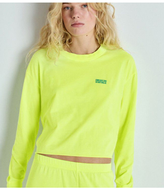 American Vintage Trui PYMAZ JAUNE FLUO