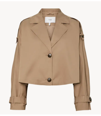 Y.A.S Jas YASEMIRA LS SHORT TRENCHCOAT - EX silver mink