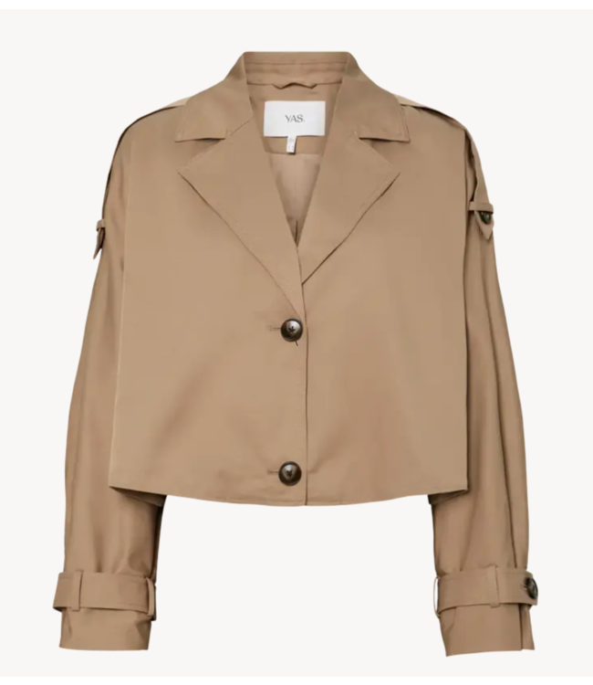 Y.A.S Jas YASEMIRA LS SHORT TRENCHCOAT - EX silver mink