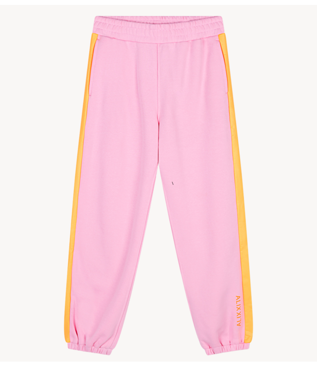 Alix The Label Broek ladies knitted side stripe sweat pants pink