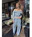 Alix The Label Broek ladies woven chambray denim pants
