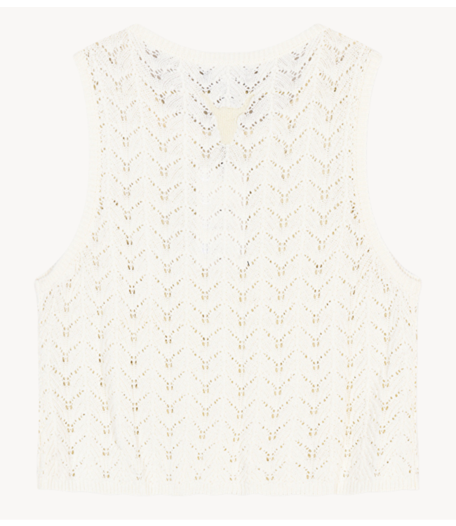 Alix The Label Top ladies knitted ajour tanktop cream
