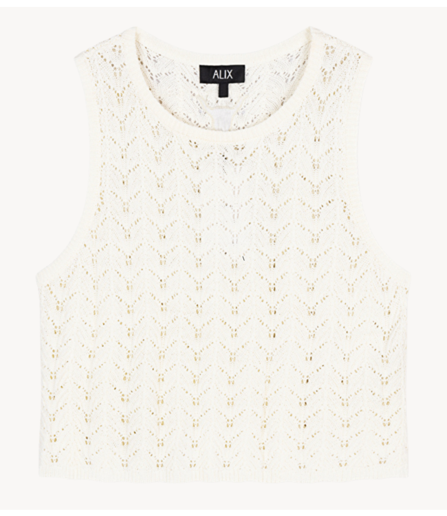 Alix The Label Top ladies knitted ajour tanktop cream