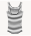 10DAYS Top ballet top back scoop stripes