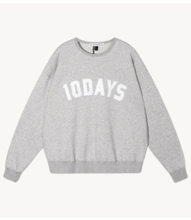 10DAYS Trui The statement sweater light grey melee 10DAYS365