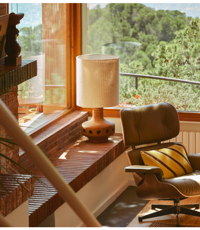 HKLIVING Lampenkap Lamp shade low boucle cream (38x38x43cm)