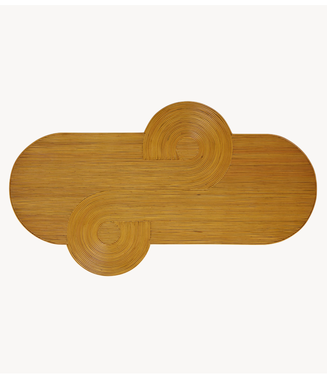 HKLIVING Wanddecoratie Rattan wall panel curl