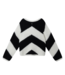 10DAYS Trui soft v-neck sweater stripe ecru/black