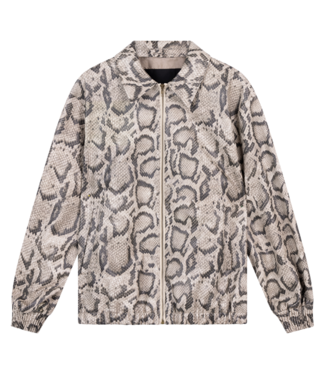 Alix The Label Jacket ladies woven snake faux leather bomber jacket camel