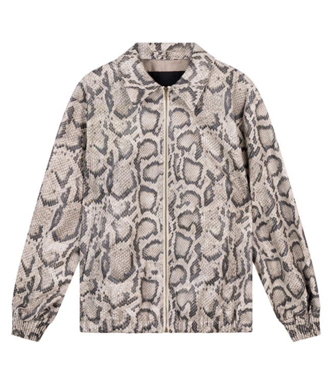 Alix The Label Jacket ladies woven snake faux leather bomber jacket camel