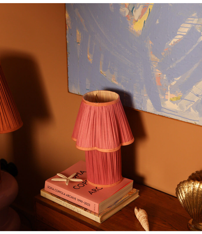 Doing Goods Myra Lamp Small Silk Fuchsia