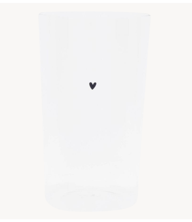 Kklup Home Selection Waterglas Tumbler L with black heart 450  ml