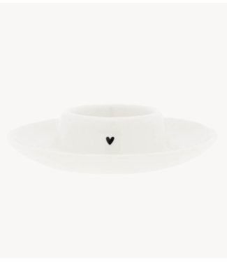 Eierdopjes Egg Serving Cup White natural shape/bl  heart11x3cm