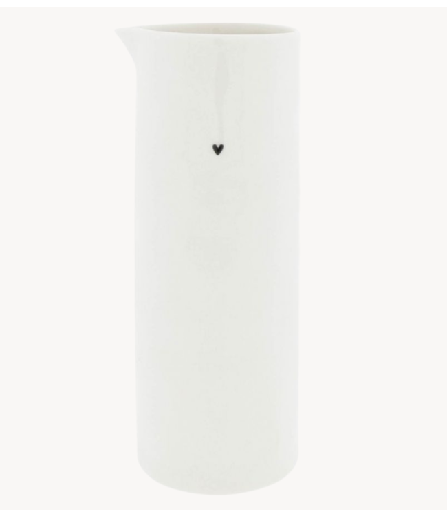 Kklup Home Selection Karaf Jug White M natural shape/with  heart black 8x21  cm