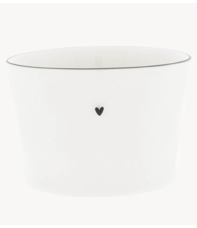 Kklup Home Selection Mok Mug White natural shape/black  heart 9x6 cm 150  ml
