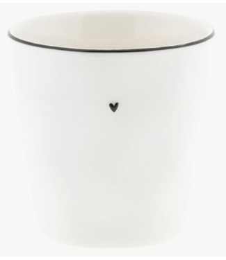 Kklup Home Selection Mok Mug White natural shape black  heart 9 x 9 cm