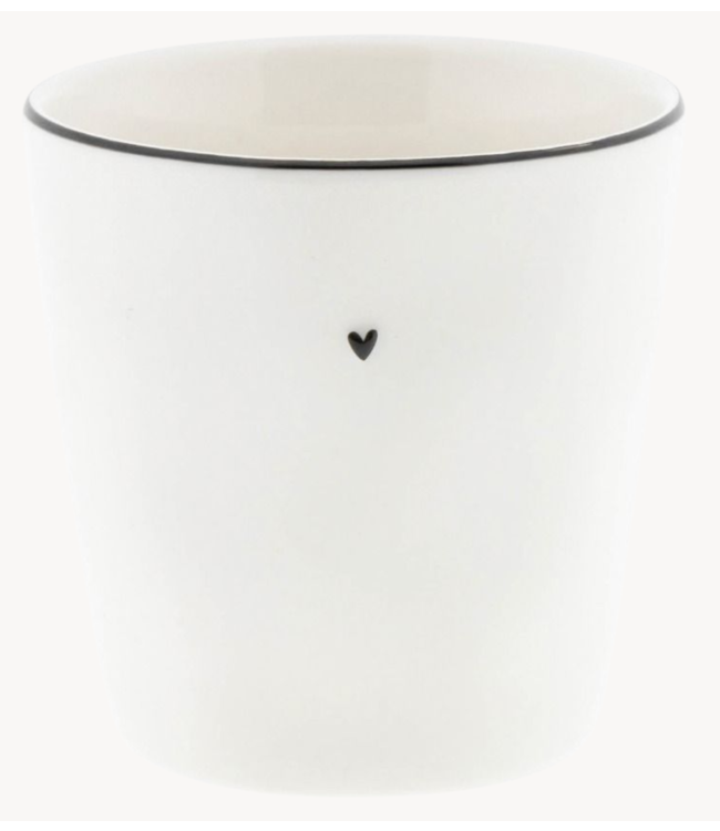 Kklup Home Selection Mok Mug White natural shape black  heart 9 x 9 cm
