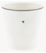 Kklup Home Selection Mok Mug White natural shape black  heart 9 x 9 cm