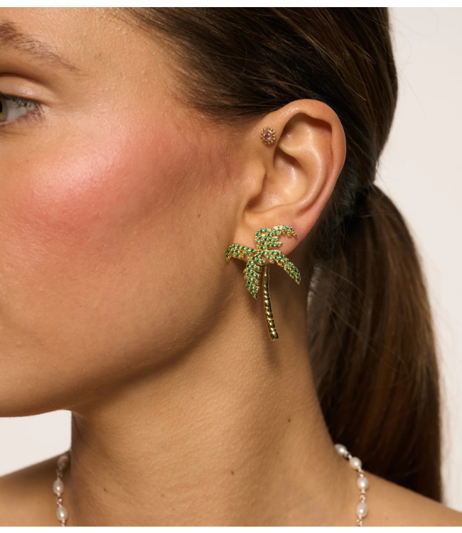Anna+Nina Oorbel Single Palmier stud
