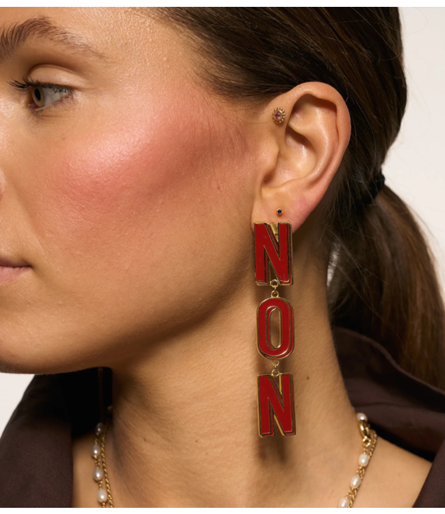 Anna+Nina Oorbellen Do you Speak French Stud Earrings