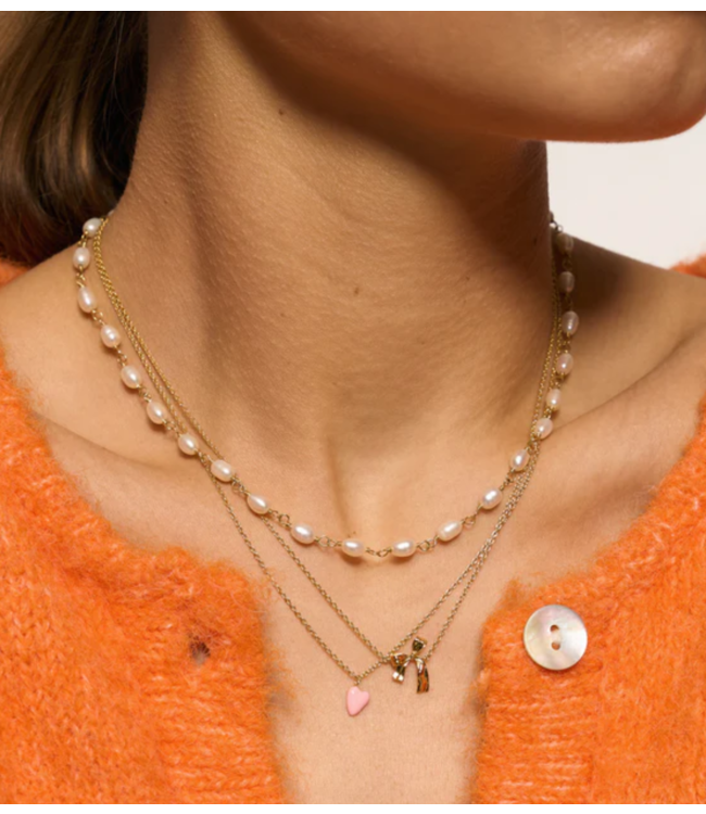 Anna+Nina Ketting Rose Heart Beat Necklace
