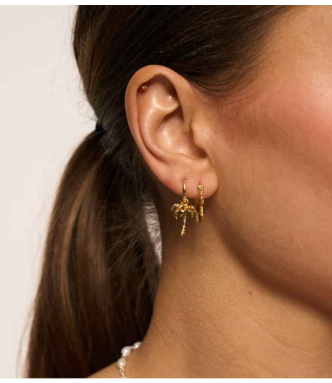 Anna+Nina Oorbel Single Palmier Ring Earring