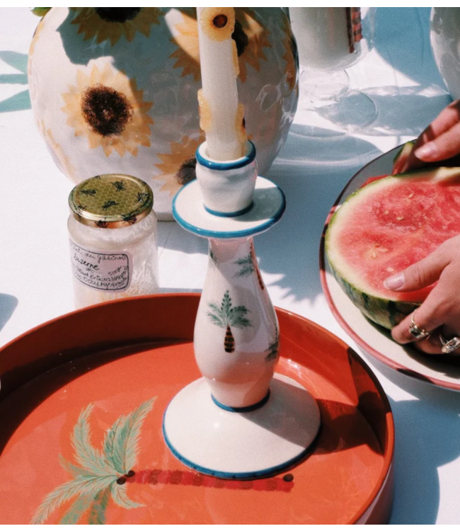 Anna+Nina Kaarsenhouder Les Palmiers Candle Holder Multicolour